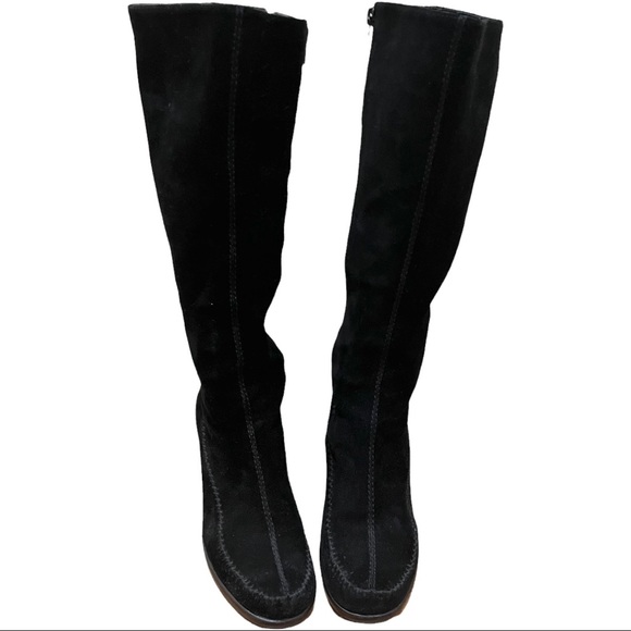AEROSOLES Shoes - Aerosoles Gather Round Black Suede Wedge Boots Size 7